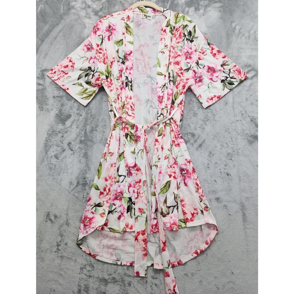 Show Me Your Mumu Robe Womens One‎ Size Pink Floral Brie Belted Garden Of Blooms